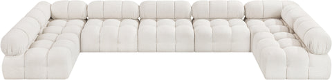Niya Cream Boucle Fabric Modular Sectional Sec7A