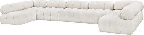 Niya Cream Boucle Fabric Modular Sectional Sec7A