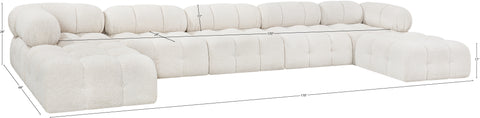 Darcy 170" Cream Boucle Fabric Upholstered Sectional, 7-Piece (Style 2)