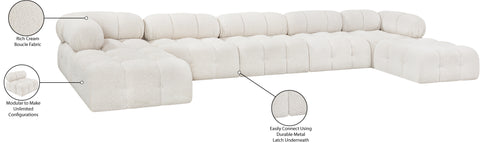 Darcy 170" Cream Boucle Fabric Upholstered Sectional, 7-Piece (Style 2)