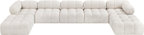 Niya Cream Boucle Fabric Modular Sectional Sec7B