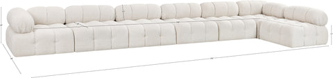 Darcy 204" Cream Boucle Fabric Upholstered Sectional, 7-Piece