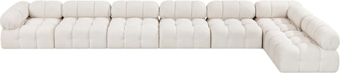 Niya Cream Boucle Fabric Modular Sectional Sec7C