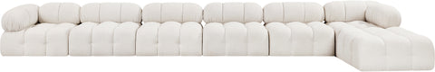 Darcy 204" Cream Boucle Fabric Upholstered Sectional, 7-Piece (Style 2)