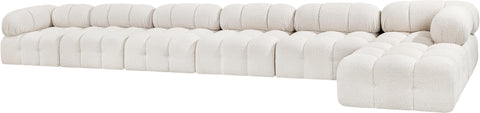 Darcy 204" Cream Boucle Fabric Upholstered Sectional, 7-Piece (Style 2)