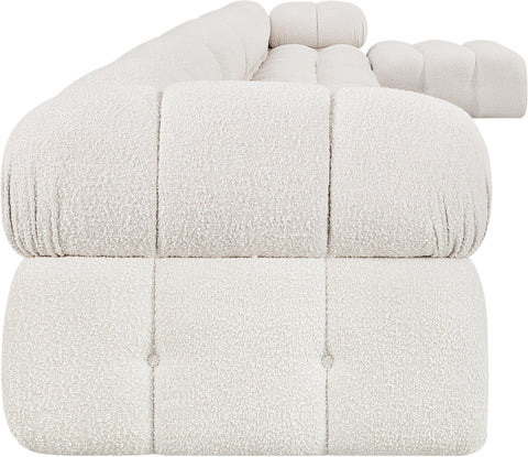 Darcy 204" Cream Boucle Fabric Upholstered Sectional, 7-Piece (Style 2)