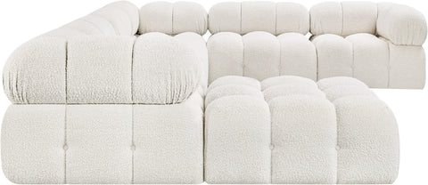 Darcy 136" Cream Boucle Fabric Upholstered Sectional, 7-Piece