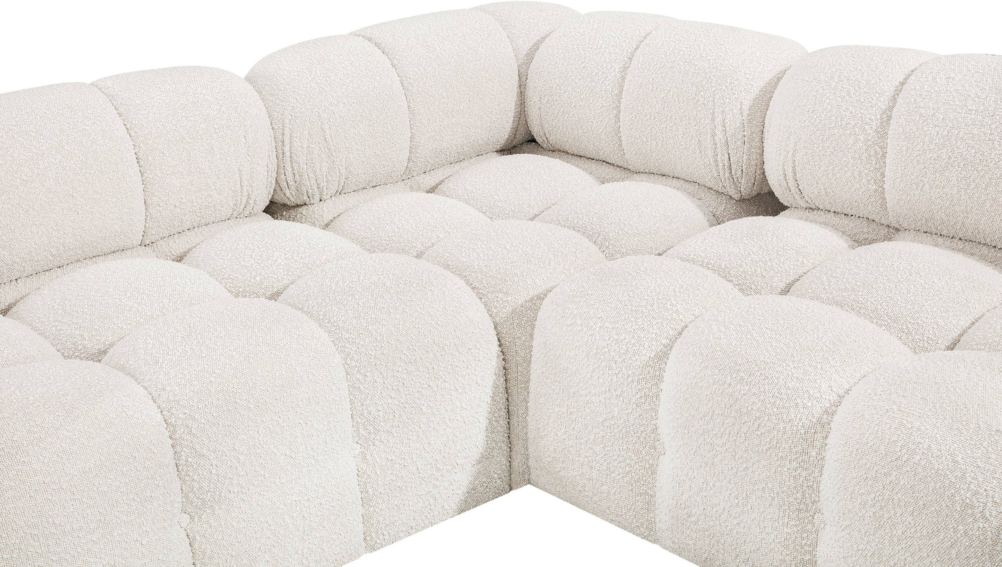 niya cream boucle fabric modular sectional sec8a