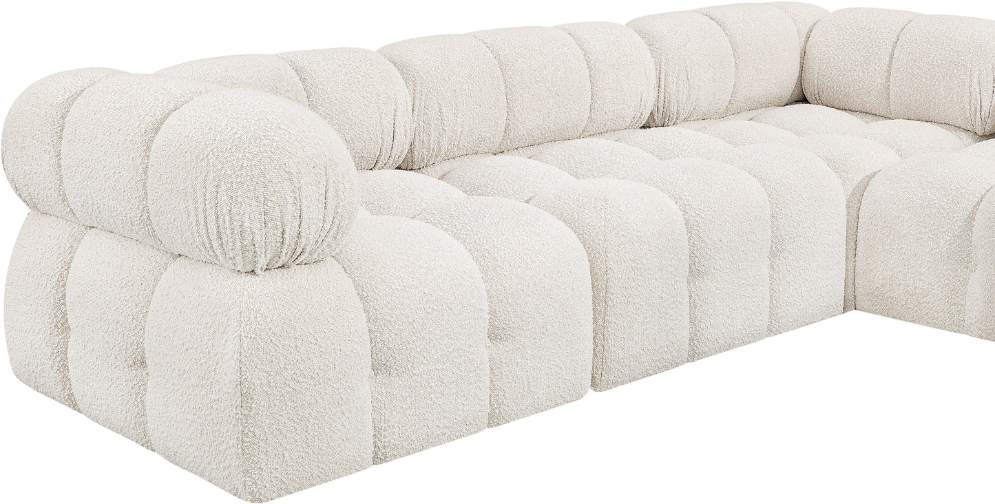 niya cream boucle fabric modular sectional sec8a