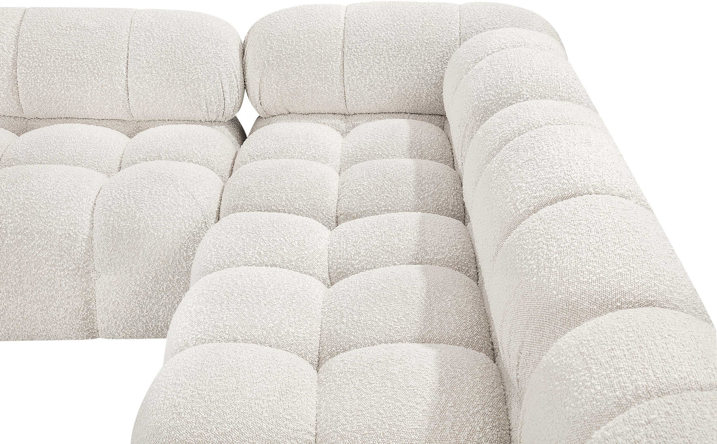 niya cream boucle fabric modular sectional sec8a