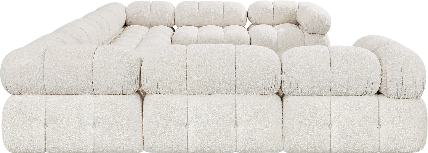 niya cream boucle fabric modular sectional sec8a