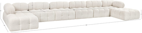 Darcy 204" Cream Boucle Fabric Upholstered Sectional, 8-Piece