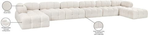 Darcy 204" Cream Boucle Fabric Upholstered Sectional, 8-Piece
