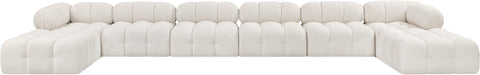Darcy 204" Cream Boucle Fabric Upholstered Sectional, 8-Piece