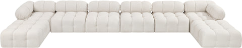 Darcy 204" Cream Boucle Fabric Upholstered Sectional, 8-Piece