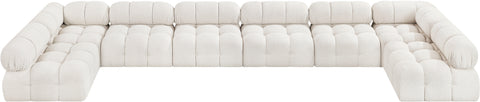 Darcy 204" Cream Boucle Fabric Upholstered Sectional, 8-Piece