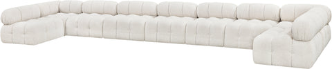 Darcy 204" Cream Boucle Fabric Upholstered Sectional, 9-Piece
