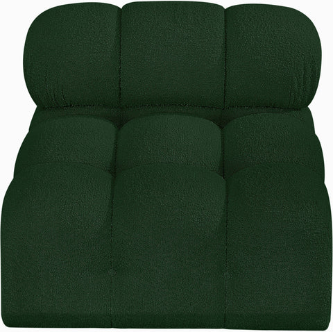 Niya Green Boucle Fabric Armless Armless