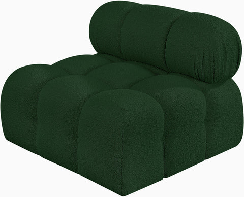 Niya Green Boucle Fabric Armless Armless
