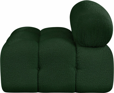 Niya Green Boucle Fabric Armless Armless