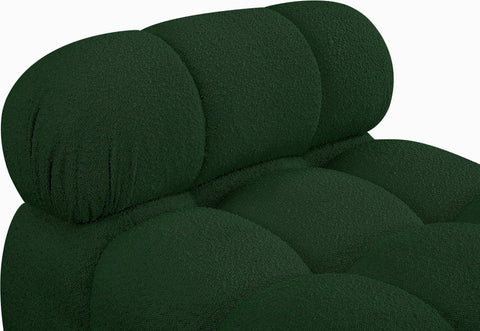 Niya Green Boucle Fabric Armless Armless