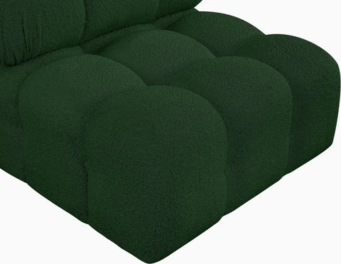 Niya Green Boucle Fabric Armless Armless