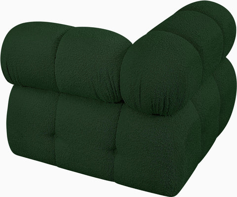 Niya Green Boucle Fabric Corner Corner