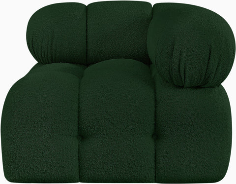 Niya Green Boucle Fabric Corner Corner