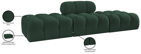 Darcy 102" Green Boucle Fabric Upholstered Sofa, 3-Piece (Style 2)
