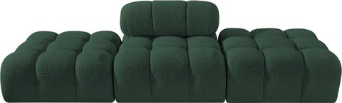Darcy 102" Green Boucle Fabric Upholstered Sofa, 3-Piece (Style 2)