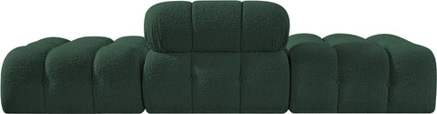 Darcy 102" Green Boucle Fabric Upholstered Sofa, 3-Piece (Style 2)