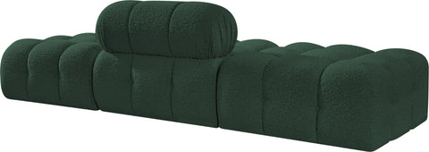 Darcy 102" Green Boucle Fabric Upholstered Sofa, 3-Piece (Style 2)