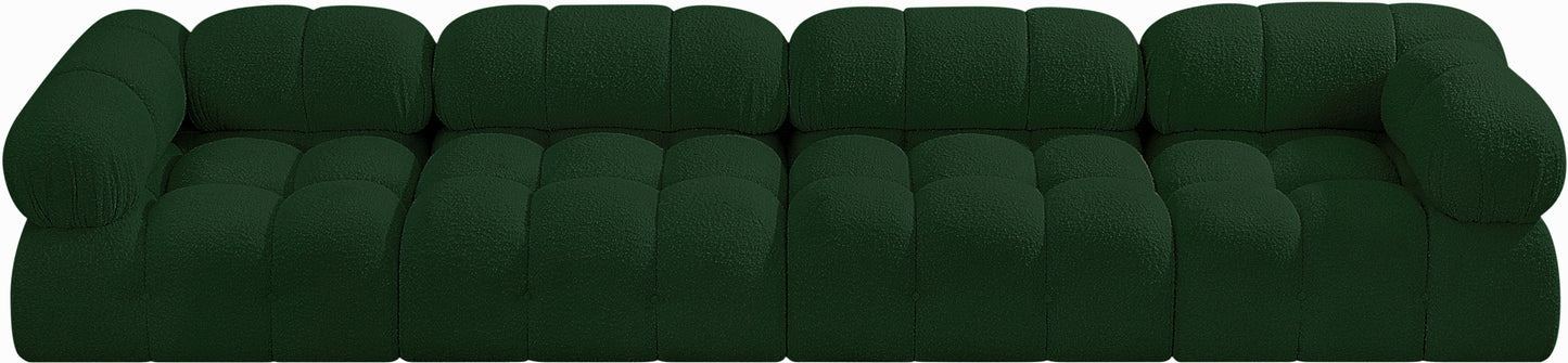 niya green boucle fabric modular sofa s136a