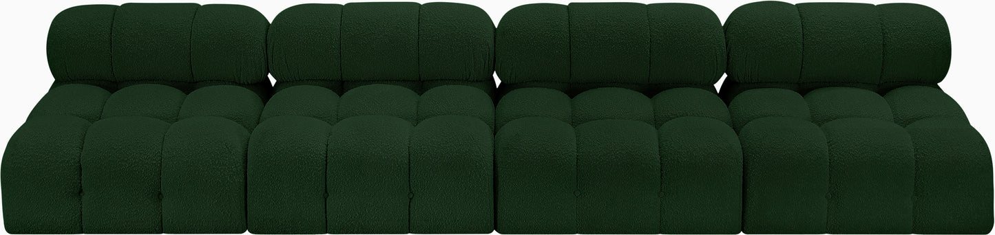 niya green boucle fabric modular sofa s136b