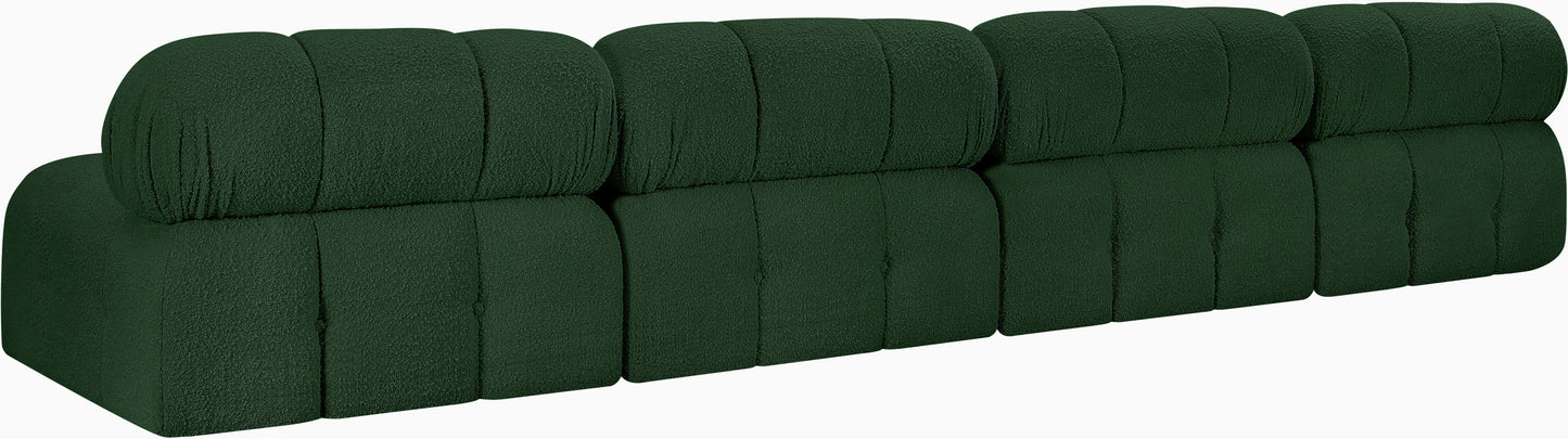 niya green boucle fabric modular sofa s136b