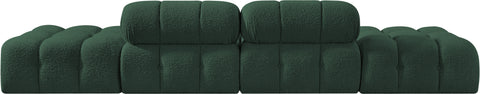 Darcy 136" Green Boucle Fabric Upholstered Sofa, 4-Piece (Style 2)