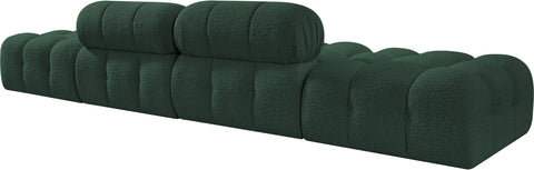 Darcy 136" Green Boucle Fabric Upholstered Sofa, 4-Piece (Style 2)