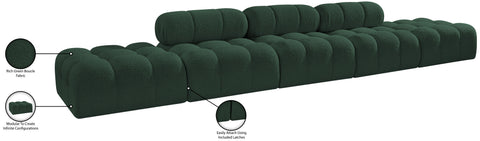 Darcy 170" Green Boucle Fabric Upholstered Sofa, 5-Piece