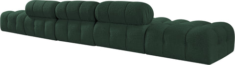Darcy 170" Green Boucle Fabric Upholstered Sofa, 5-Piece