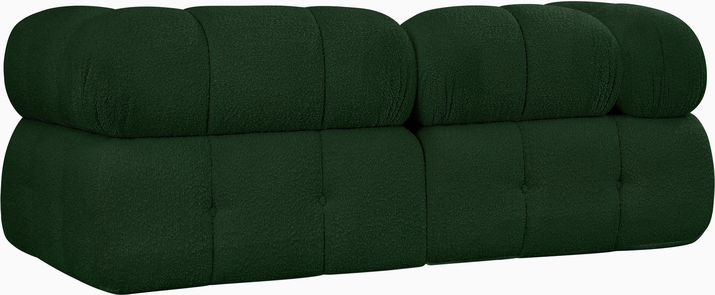 niya green boucle fabric modular sofa s68a