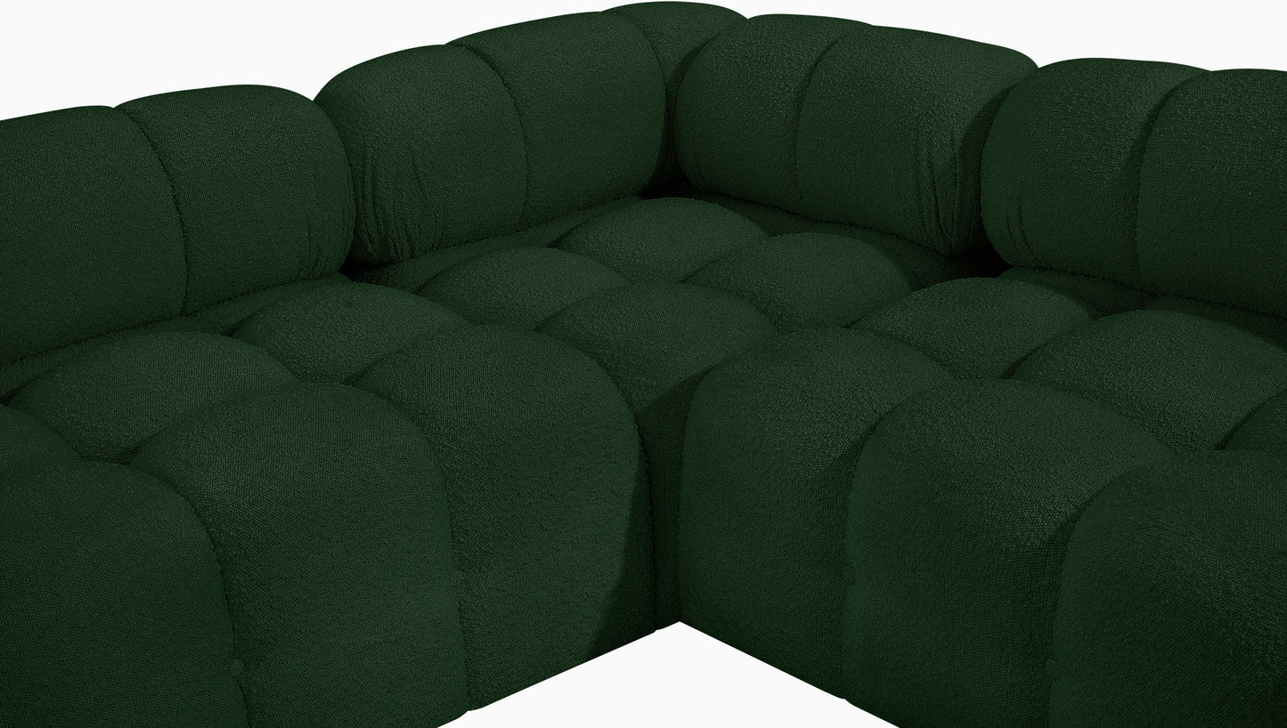 niya green boucle fabric modular sectional sec4a