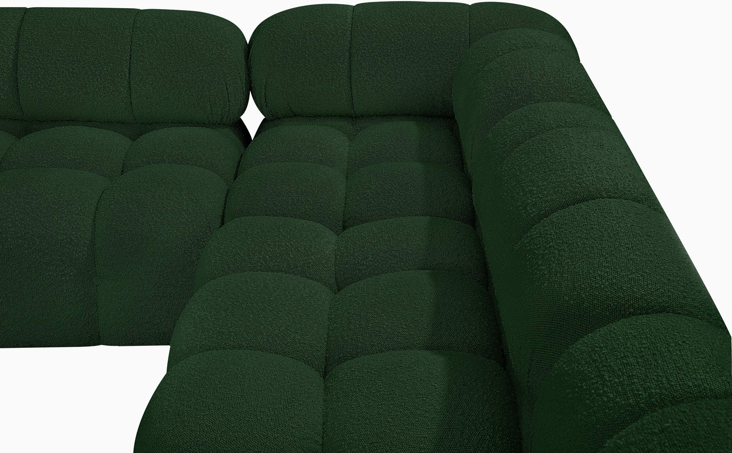 niya green boucle fabric modular sectional sec4a