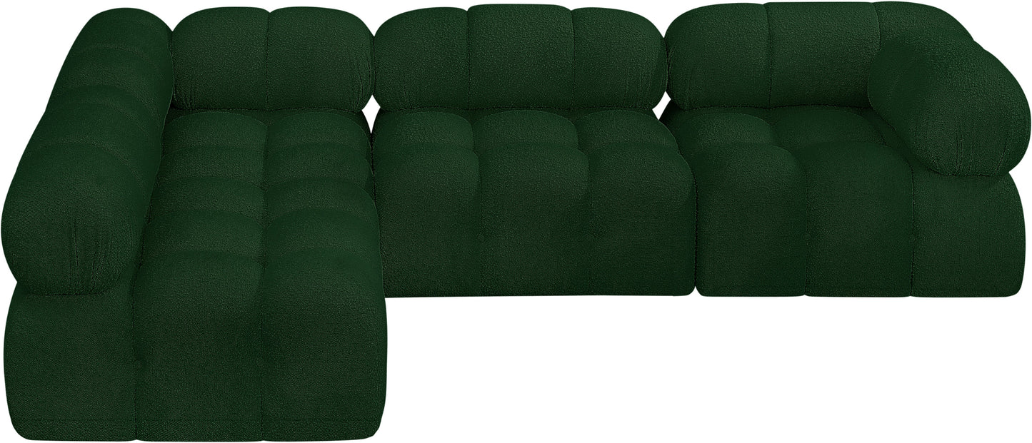 niya green boucle fabric modular sectional sec4a