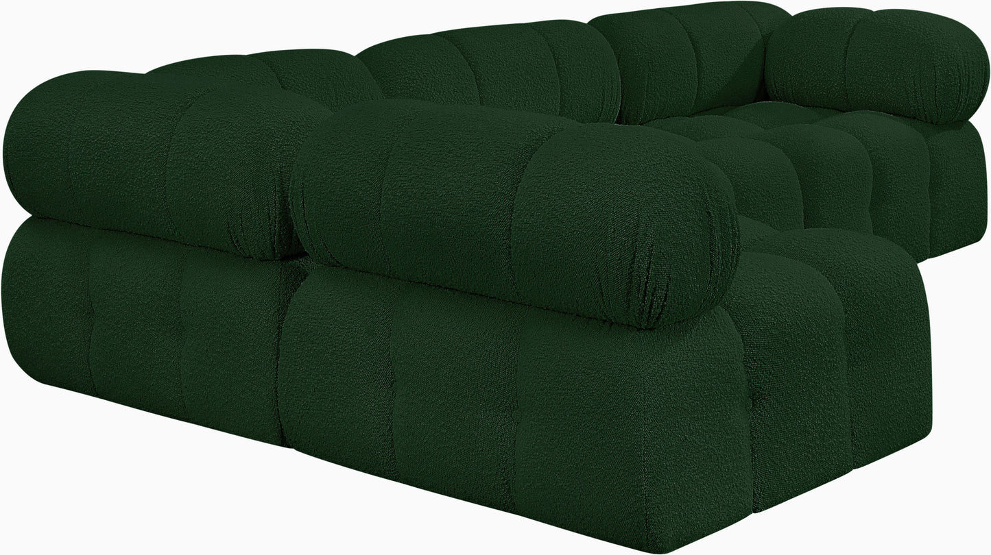 niya green boucle fabric modular sectional sec4a