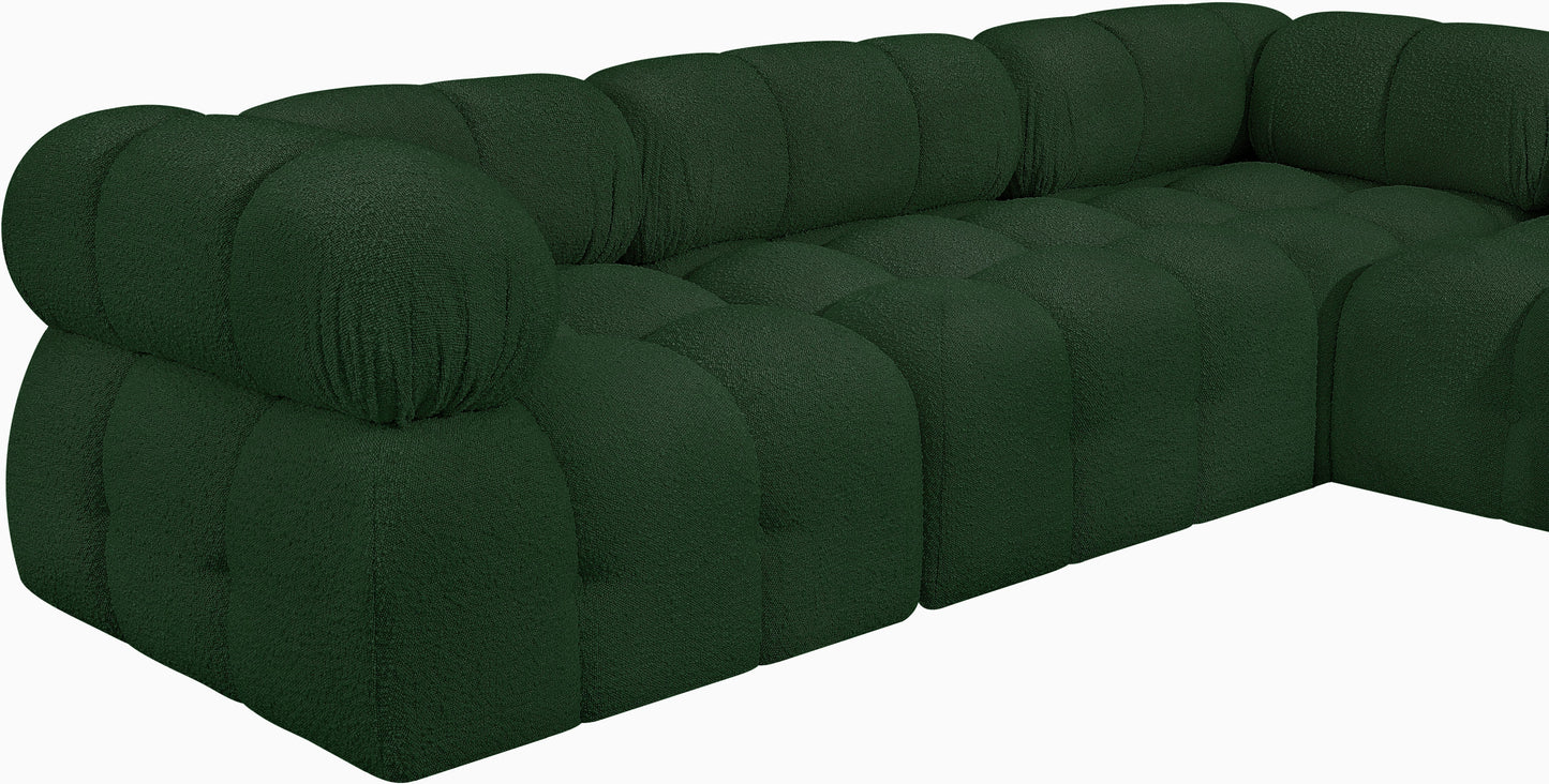 niya green boucle fabric modular sectional sec4b