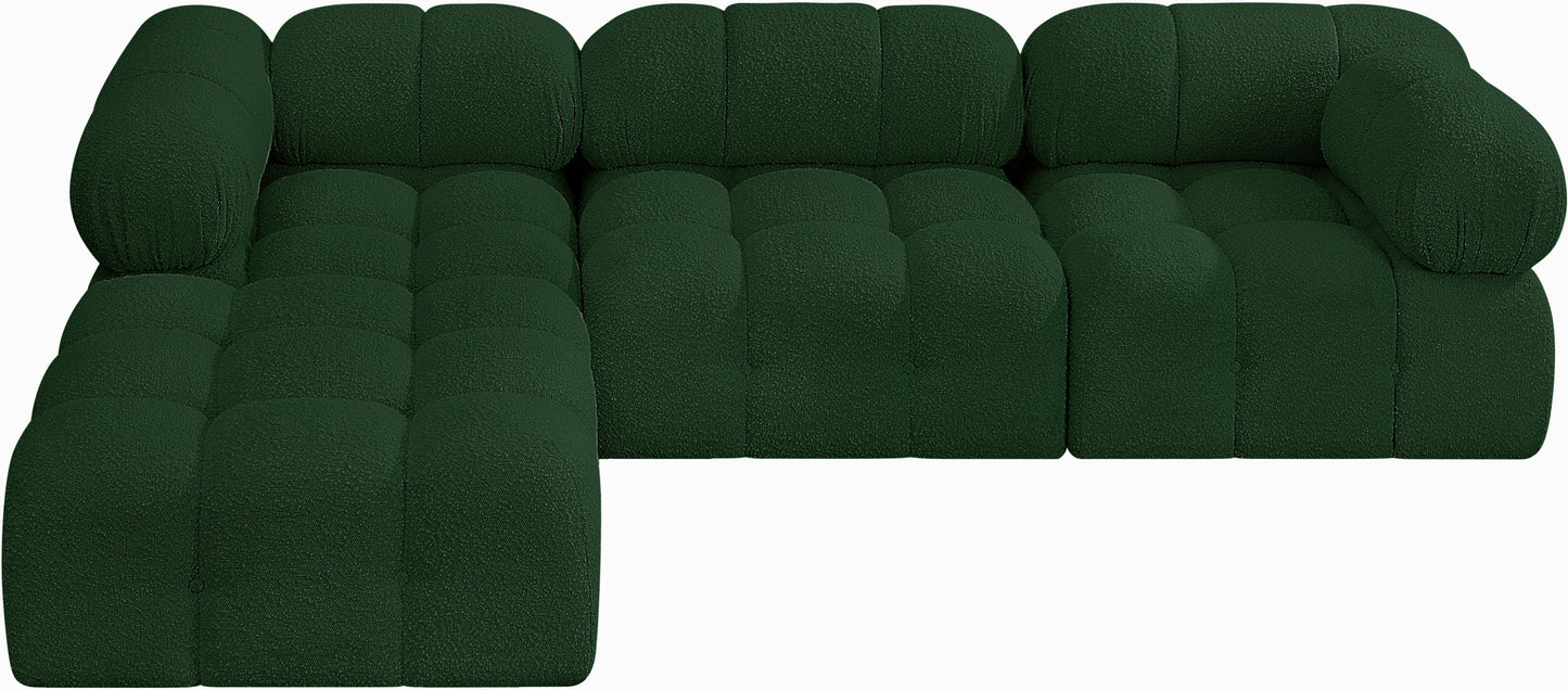 niya green boucle fabric modular sectional sec4b