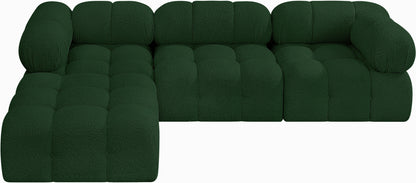 Niya Green Boucle Fabric Modular Sectional Sec4B