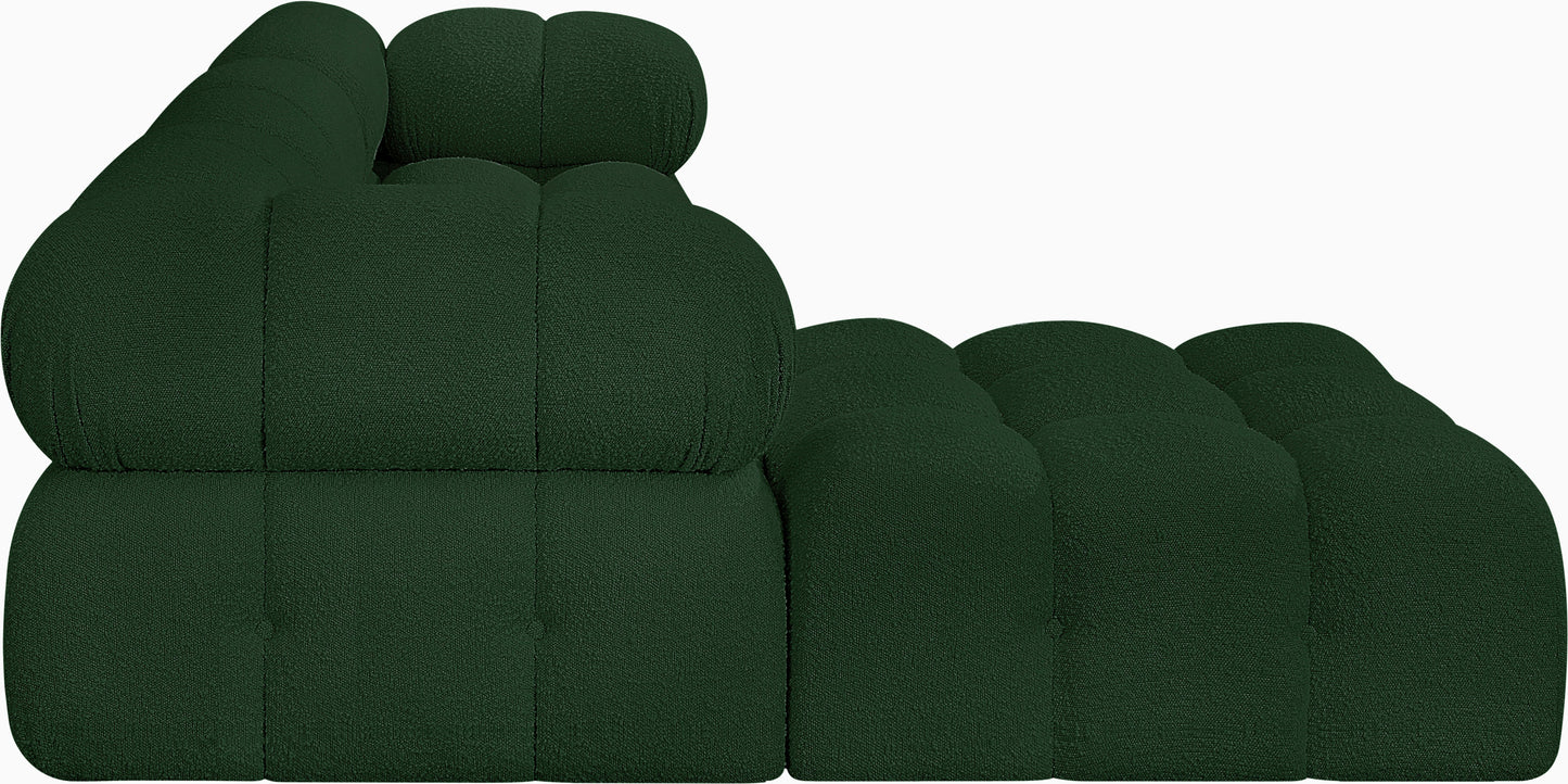 niya green boucle fabric modular sectional sec4b