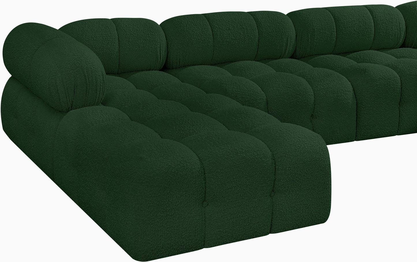 niya green boucle fabric modular sectional sec4b