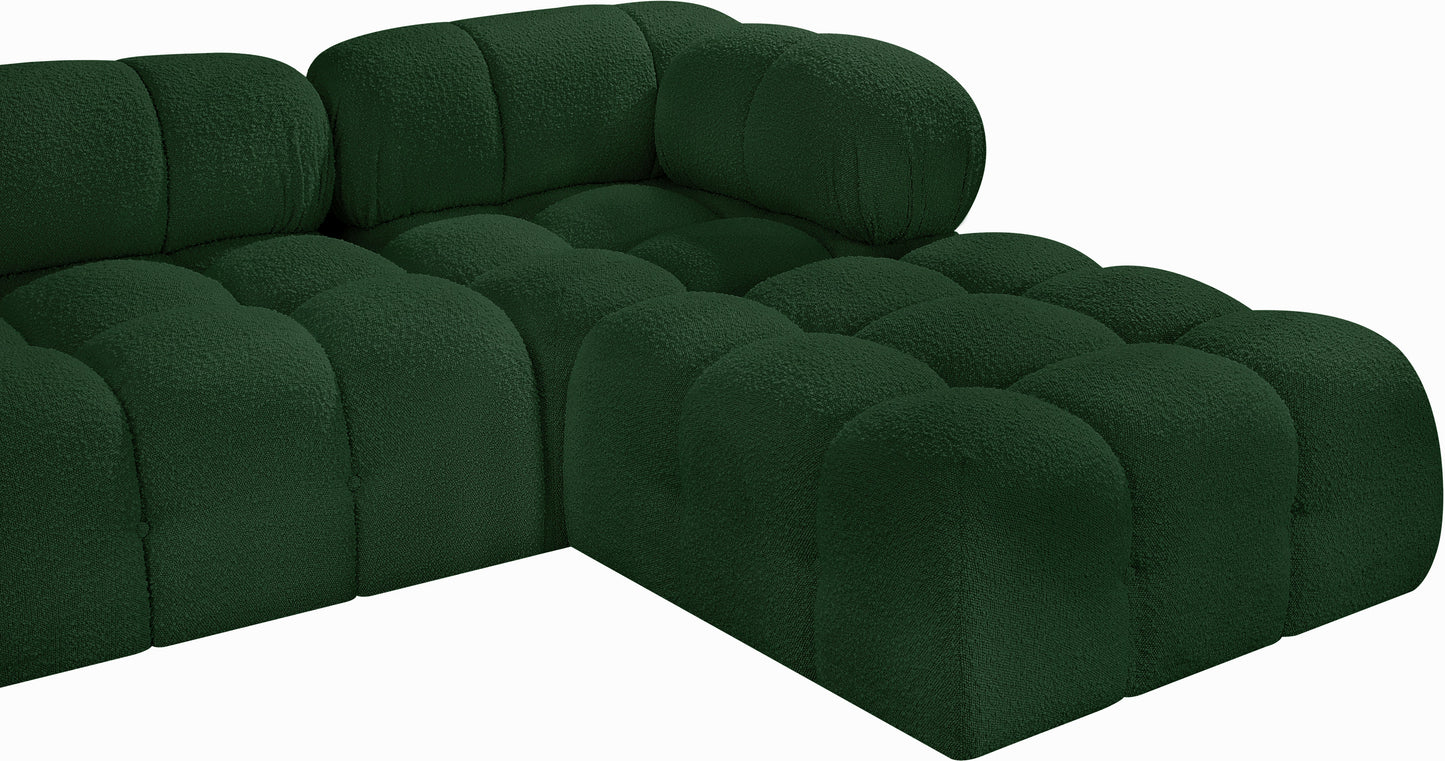 niya green boucle fabric modular sectional sec4b